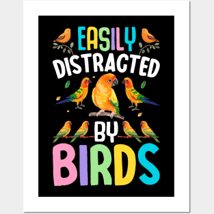 Funny Bird Easily Distracted By Birds Posters and Art